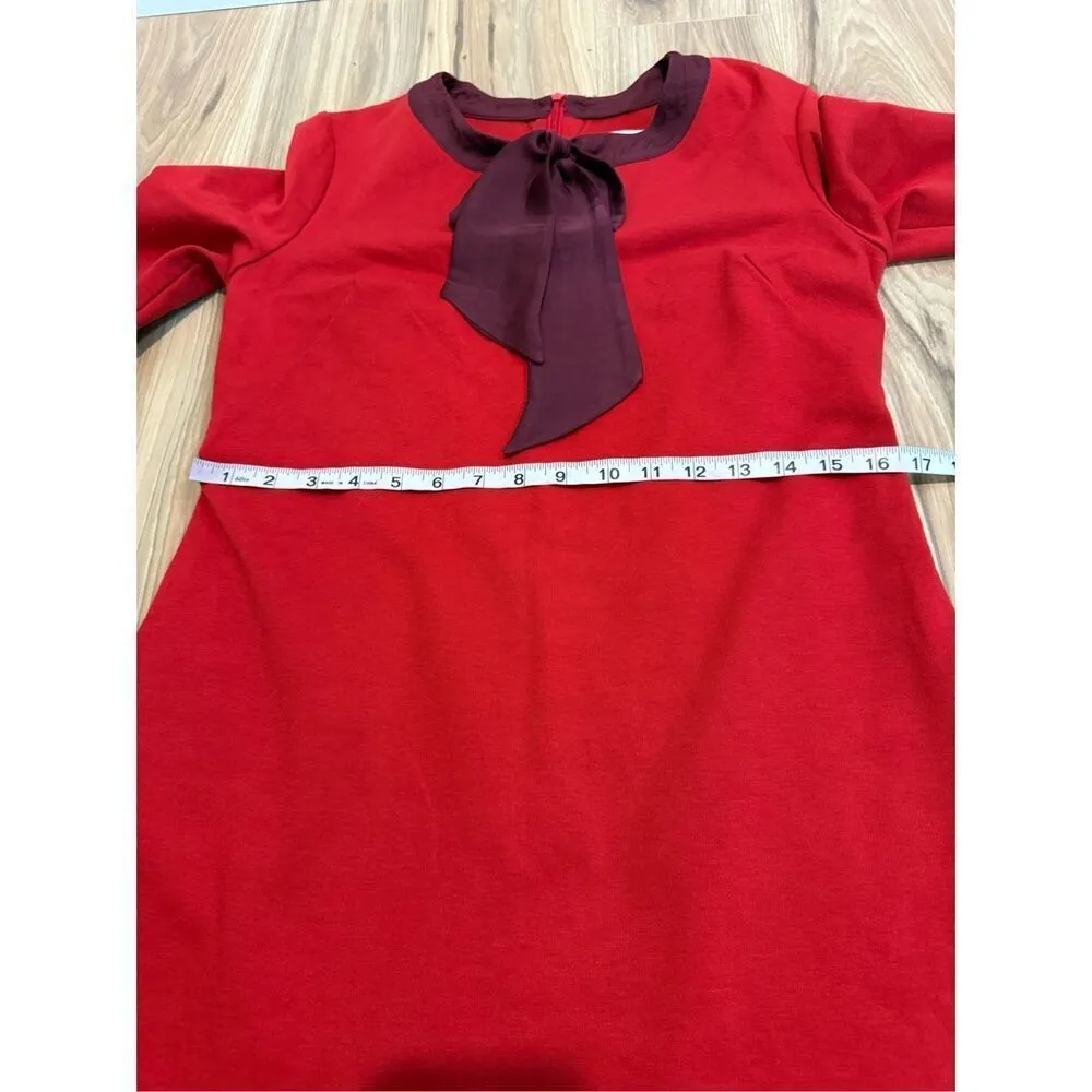 Boden red shift dress with bow sz 10 Red - Image 6