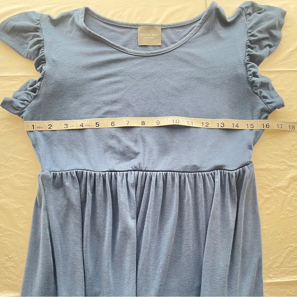 Olivia Rae Blue Flutter Sleeve Tiered Mini Dress - Image 5