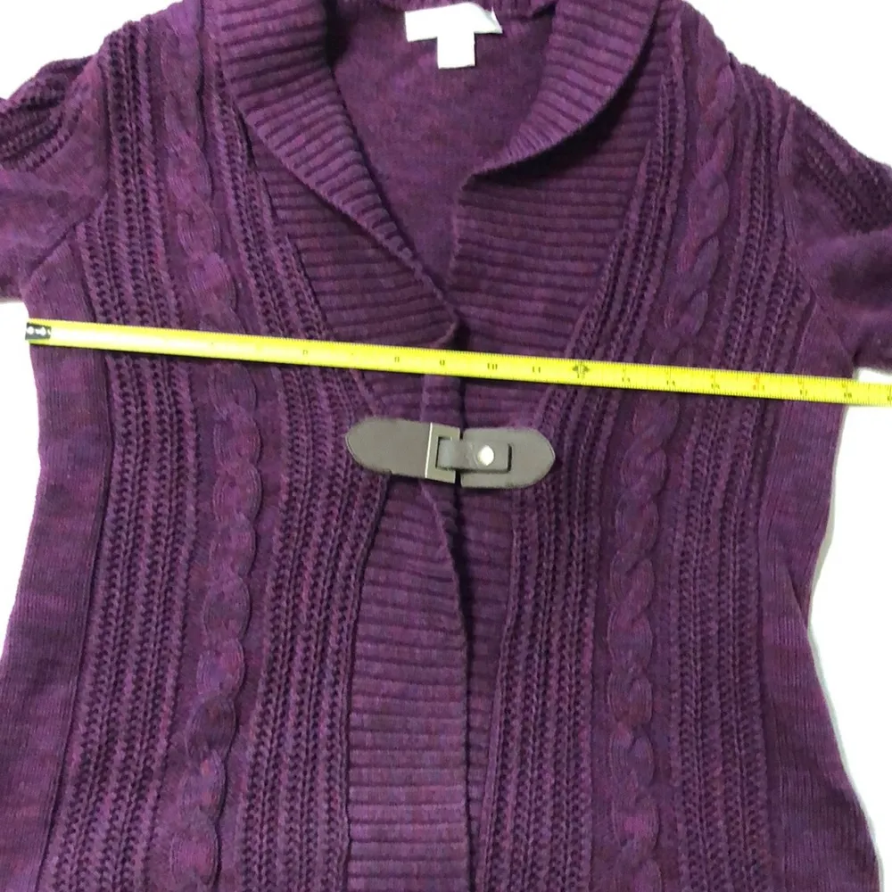 Christopher & Banks Purple Bucket Front Cardigan S - Image 7