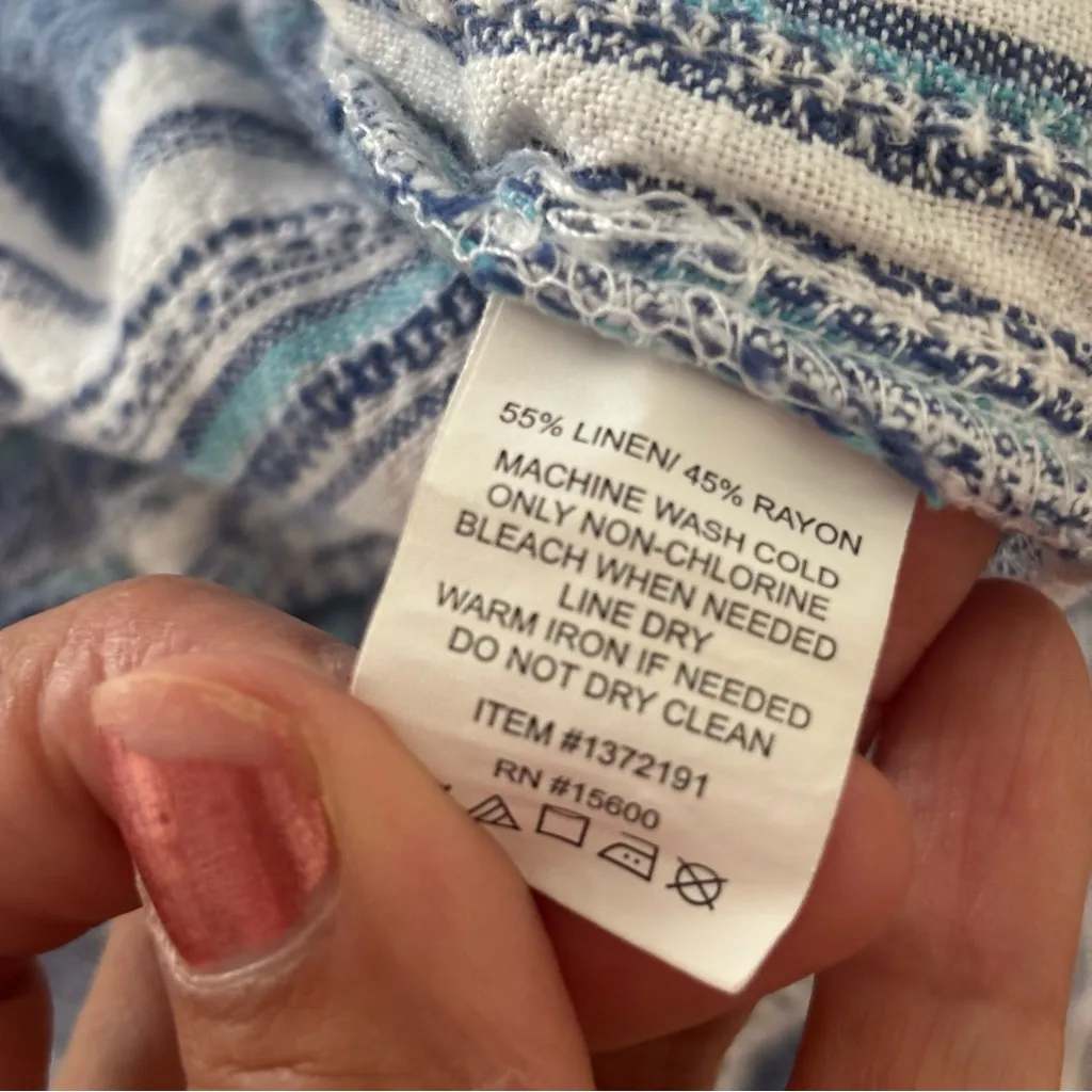 Briggs New York Blue and White High Waist Striped Shorts - Image 8