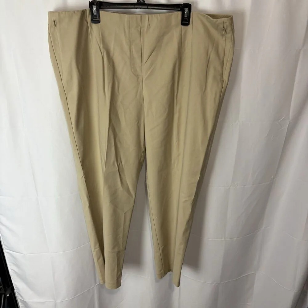 J. Jill Essential Cotton Stretch Khaki Zip Pockets Slim-Straight Pants Plus 24W - Image 4