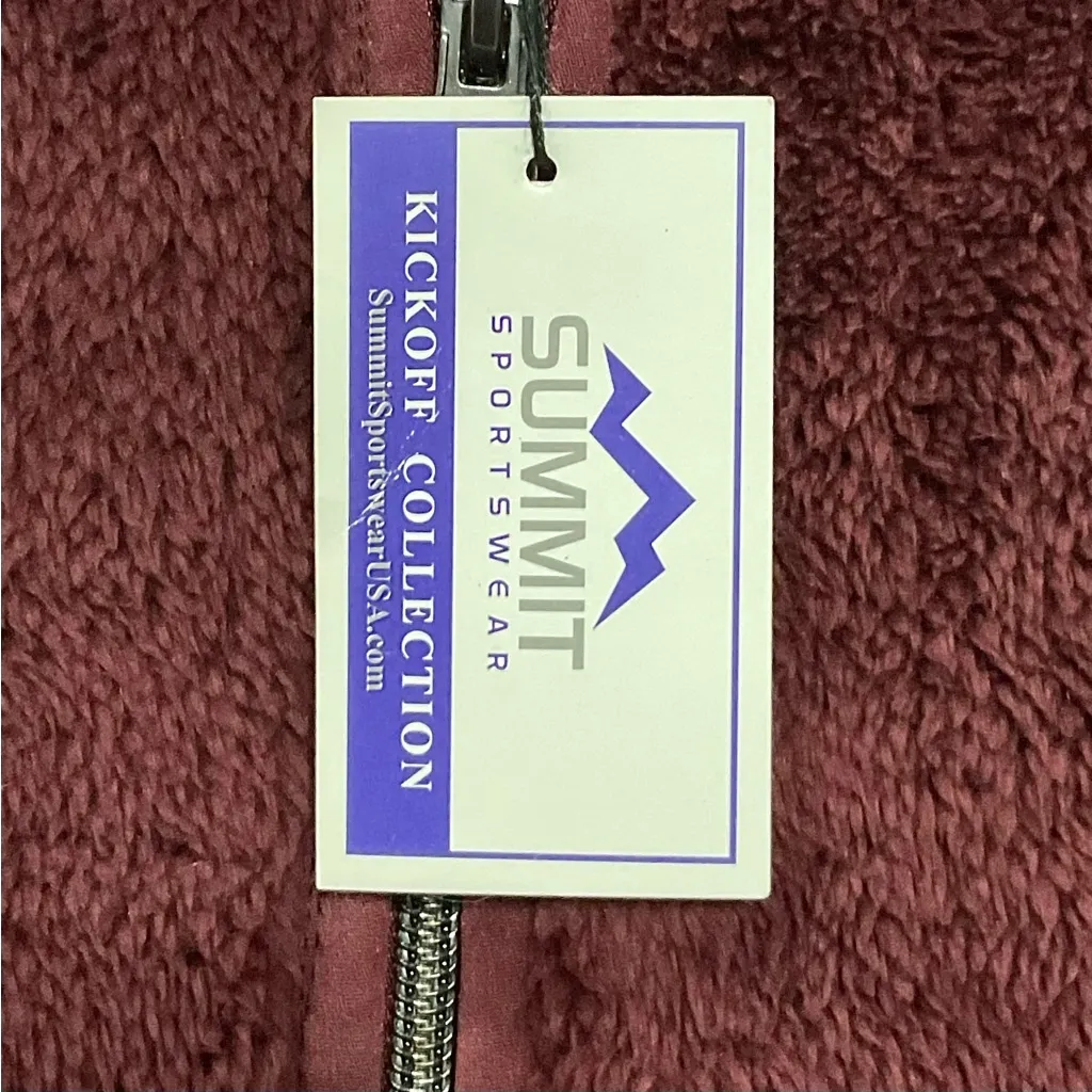 Seaside Oregon Teddy Vest Sz M New Burgundy Zip Front Plush Cozy Warm Red Size M - Image 3