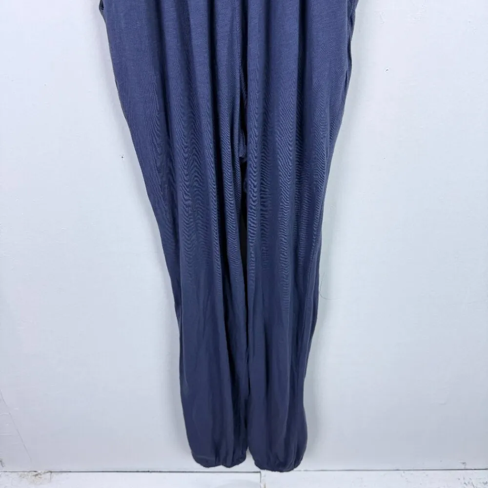 Everyday Track Jumpsuit Sleeveless Pockets Loungewear Blue Size XS EUC - Image 13