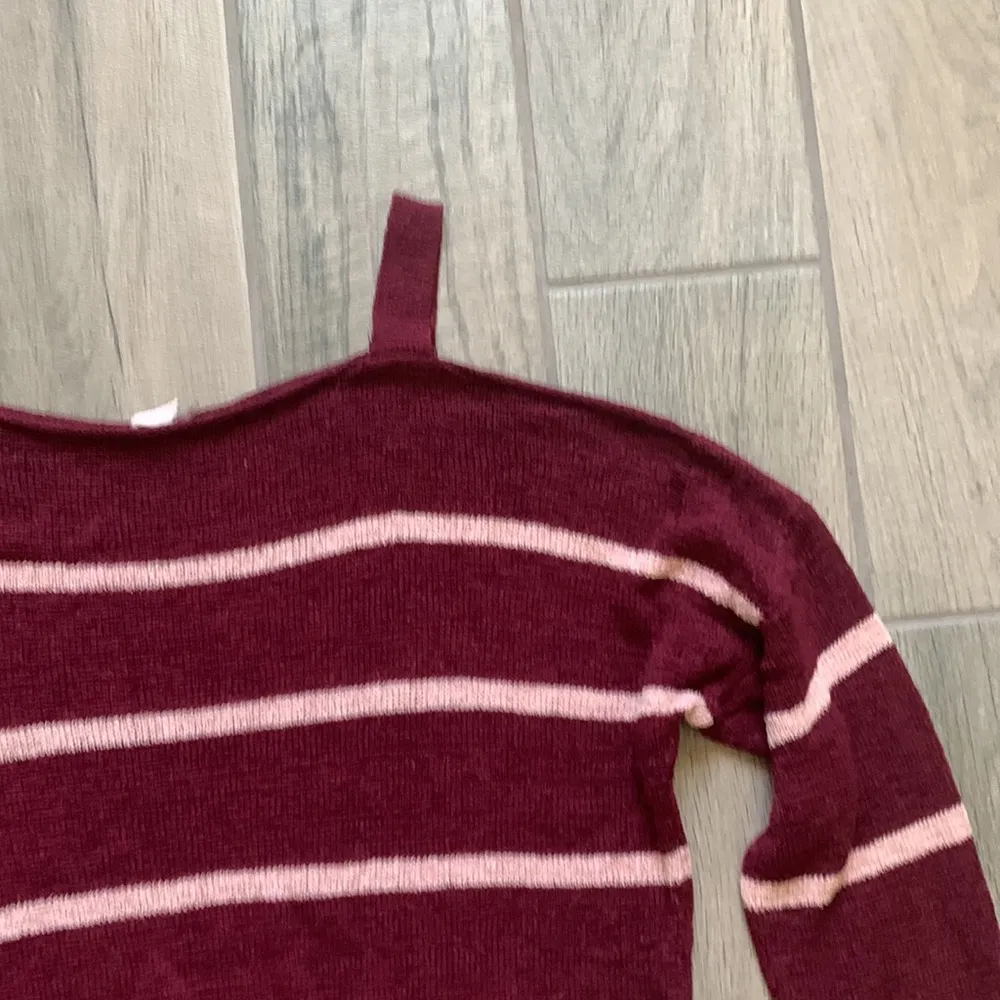 Blush  striped cold shoulder sweater - Image 2