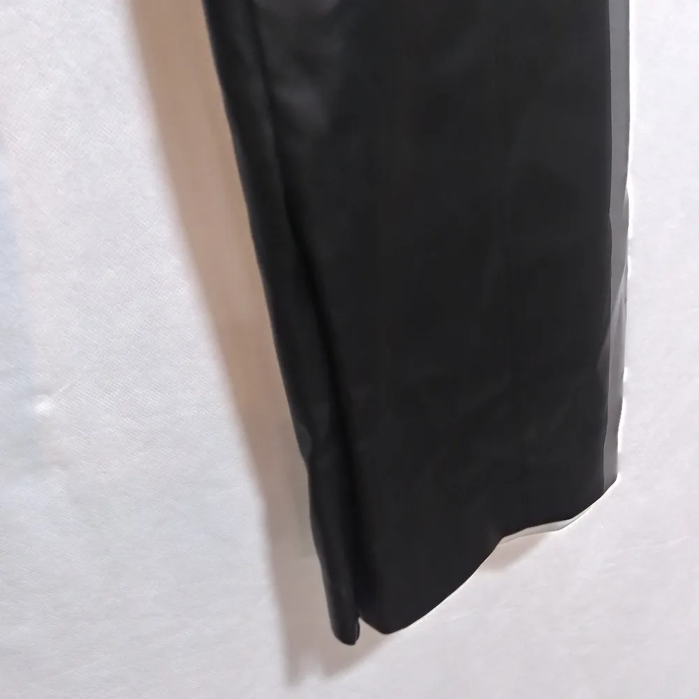 Zara Faux Leather Straight Leg Pant Ankle Zipper High Rise Festival Edgy Size XL - Image 4