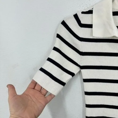 Nordstrom Rack XXS Striped Knit Polo Top Shirt Short‎ Sleeve Casual Preppy Chic - Image 4