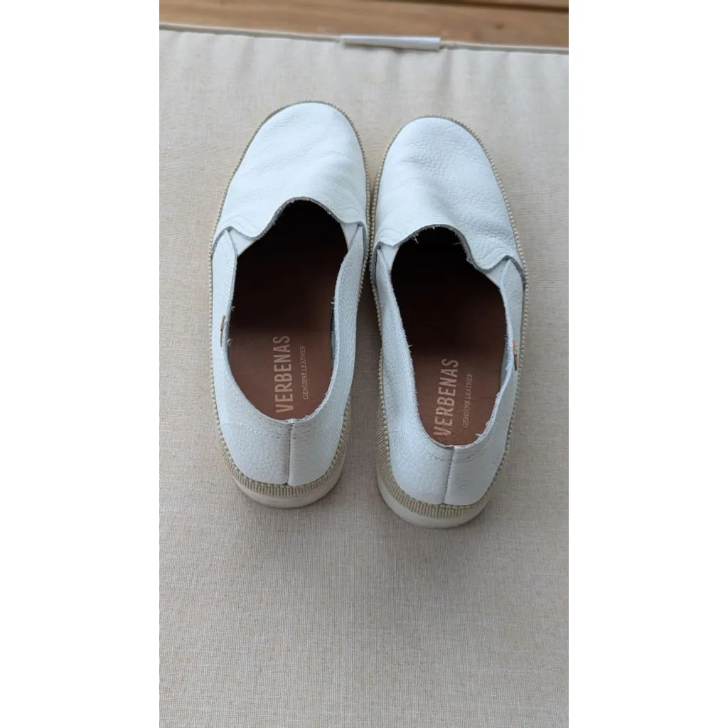 Women's Verbenas White Leather Espadrille Slip - Image 3