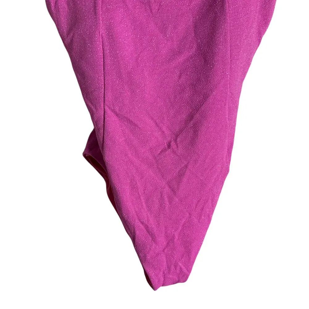 Beach Riot Sydney Pink Belted Tie Shoulder Square Neck One Piece Swimsuit Sz XL - Image 7