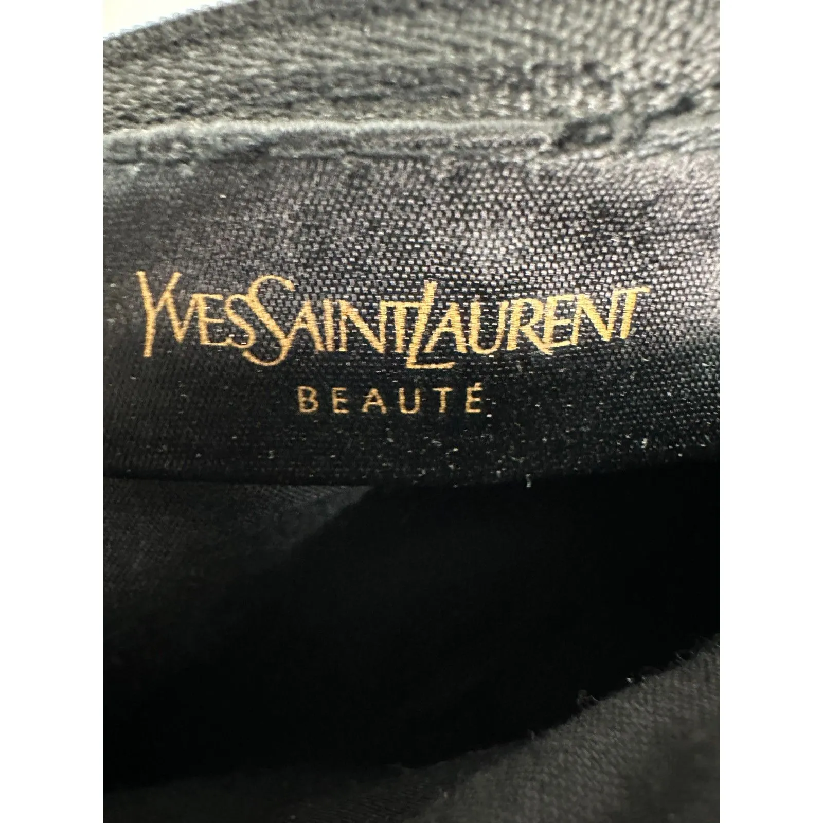YSL Yves Saint Laurent Beaute Beauty Makeup Pouch Cosmetic Toiletry Black - Image 2