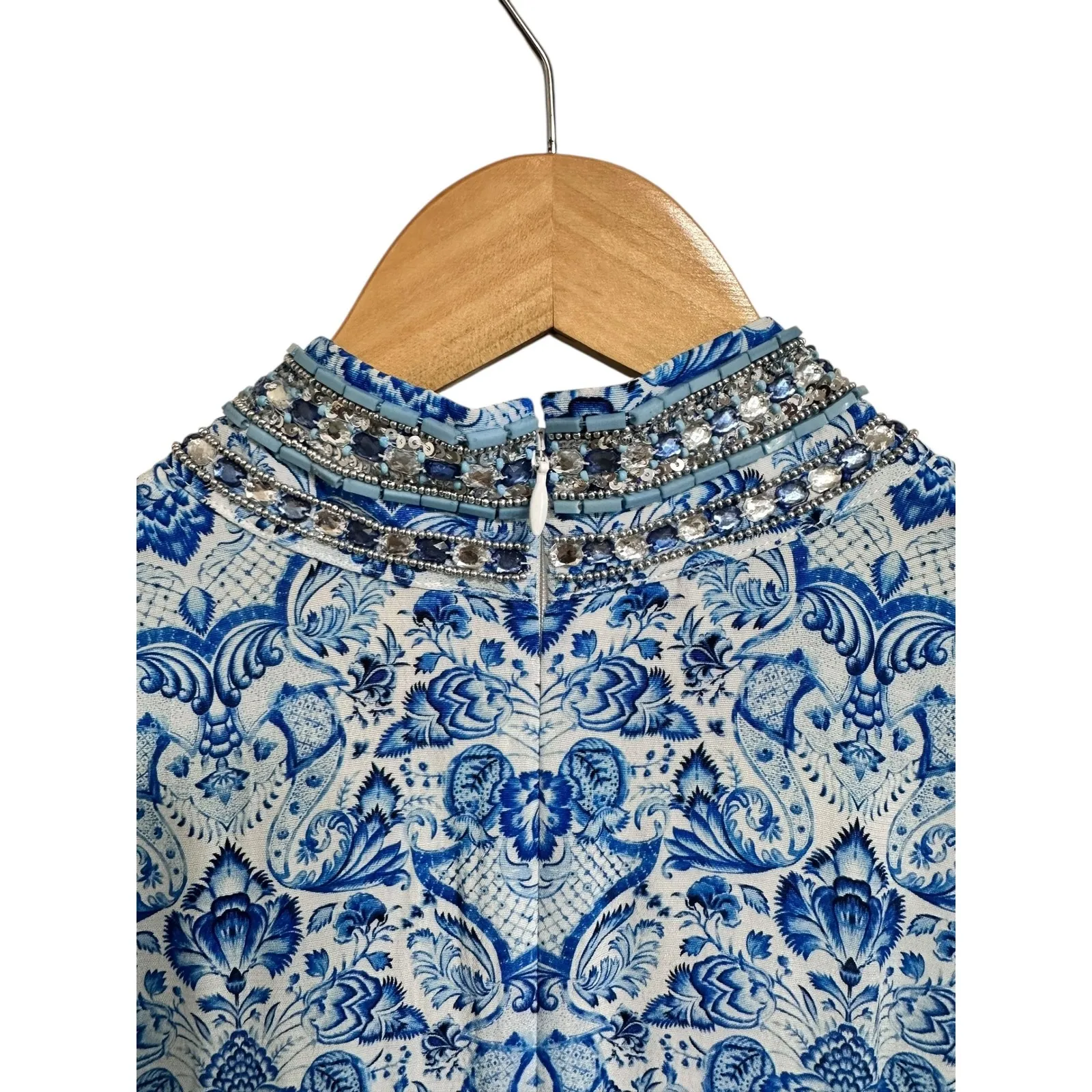 NICOBLU Shalimar long tunic Sapphire‎ jewel Embellishment Maxi Dress Size 2 NEW Blue - Image 8