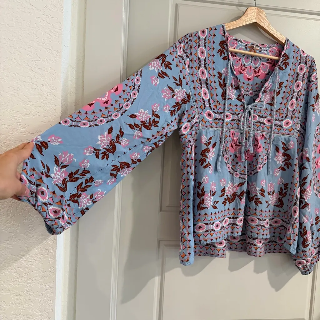 Spell & The Gypsy Pandora Blouse Size Small Blue - Image 4