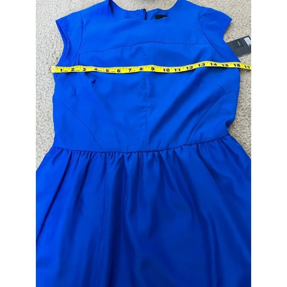 Mossimo womens crew neck cap sleeve cobalt blue skater dress NWT XS - Image 15