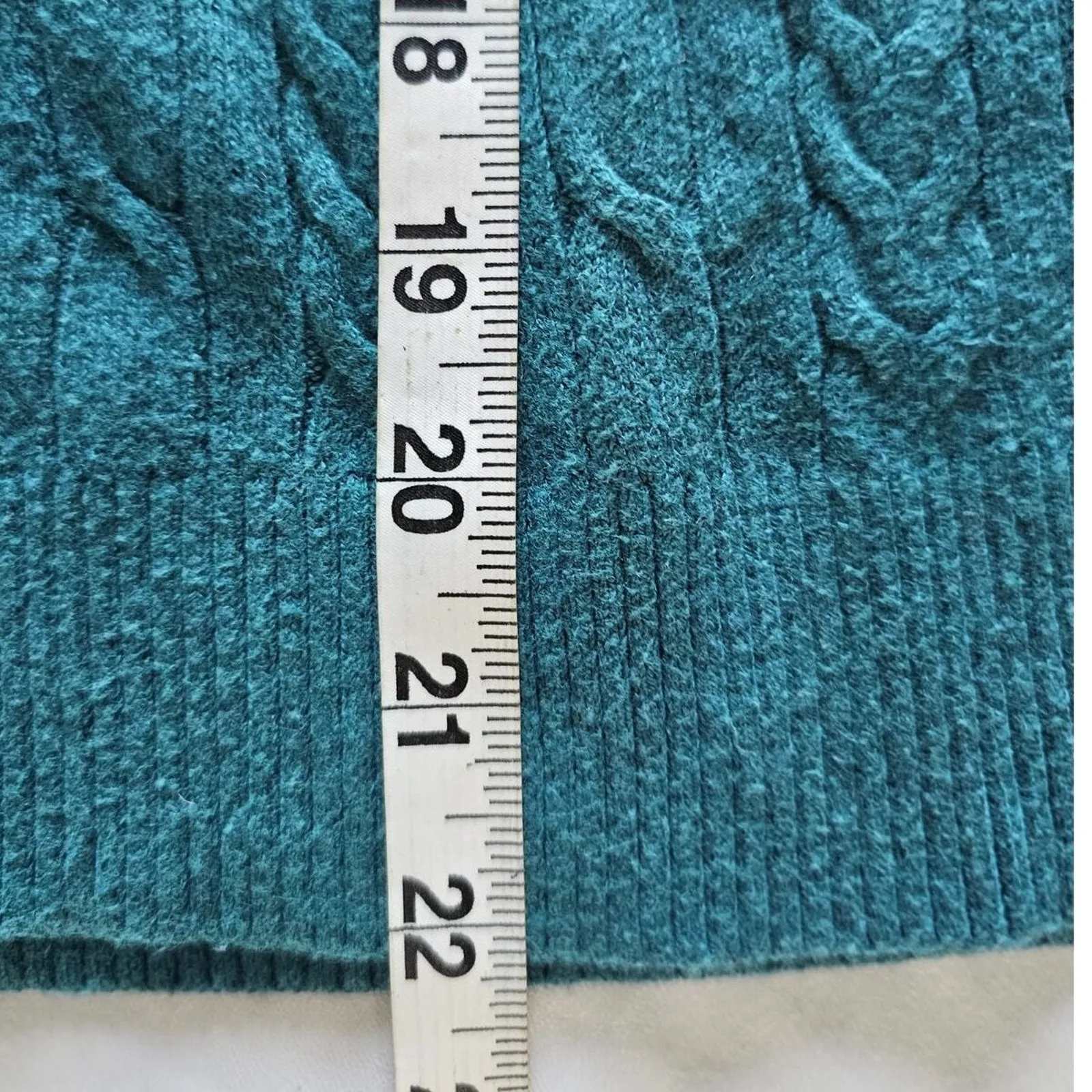 A New Day‎ Fisherman Cable Knit Sweater Women Size Small Teal Cozy Warm Outdoors - Image 8
