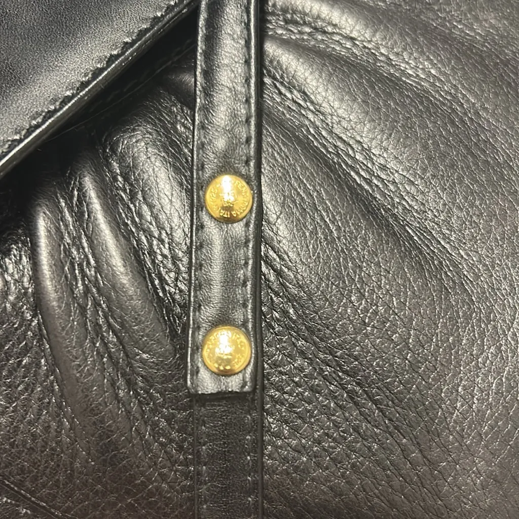 Rare Vintage Fendi Black Leather Crossbody Shoulder Clutch Bag 1970s–80s w/ COA - Image 8