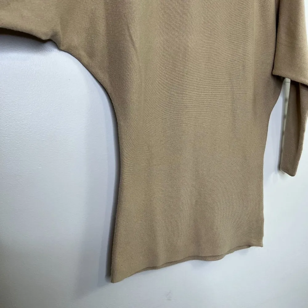 Nordstrom Leith Mock Neck Longline Sweater Tunic Cotton Modal Blend Pearl Detail - Image 4