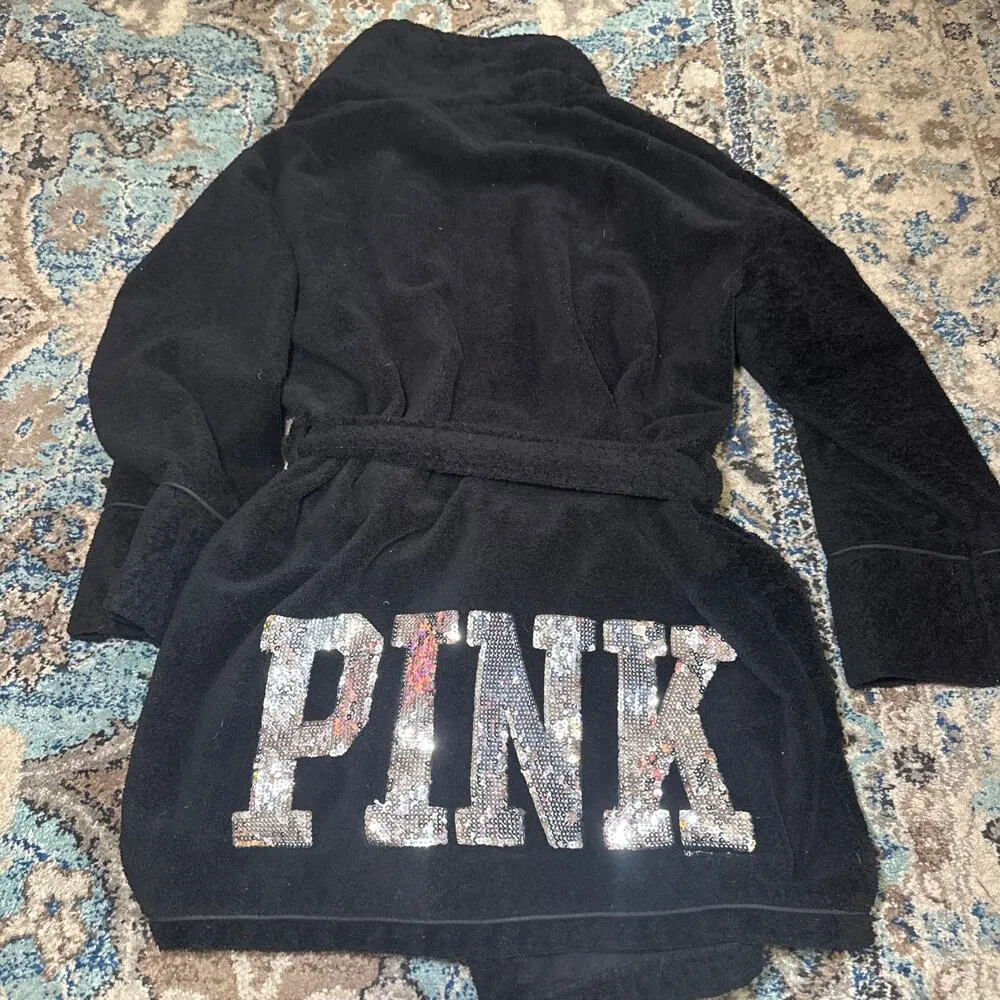 2011 VS PINK Bling Robe Black Size L - Image 5