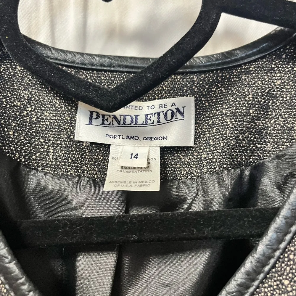 Pendleton Blazer Women's 14 Cropped USA Vintage USA Brown Black - Image 4