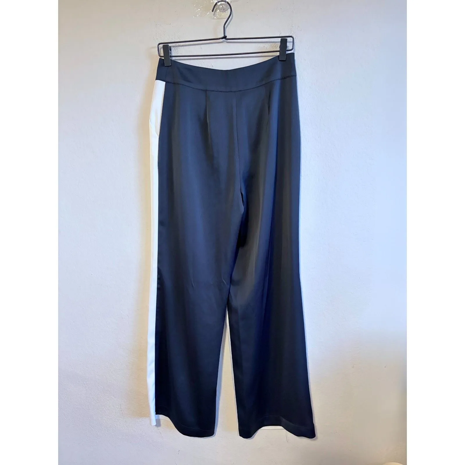 BAR III Nicole Williams English Black White Wide Leg Corpcore Pants Womens 4 - Image 4