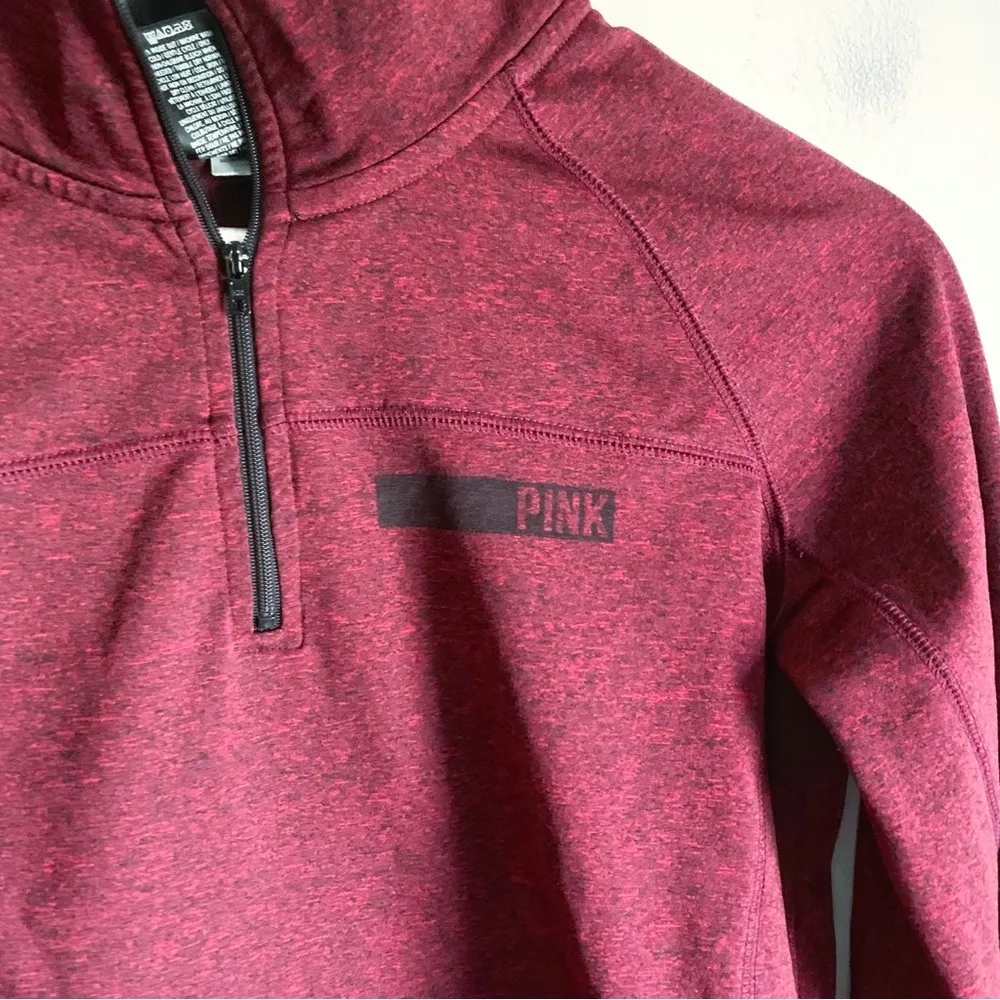 PINK Victoria's Secret 1/4 Zip Fleece Pullover Sweatshirt S - Image 3