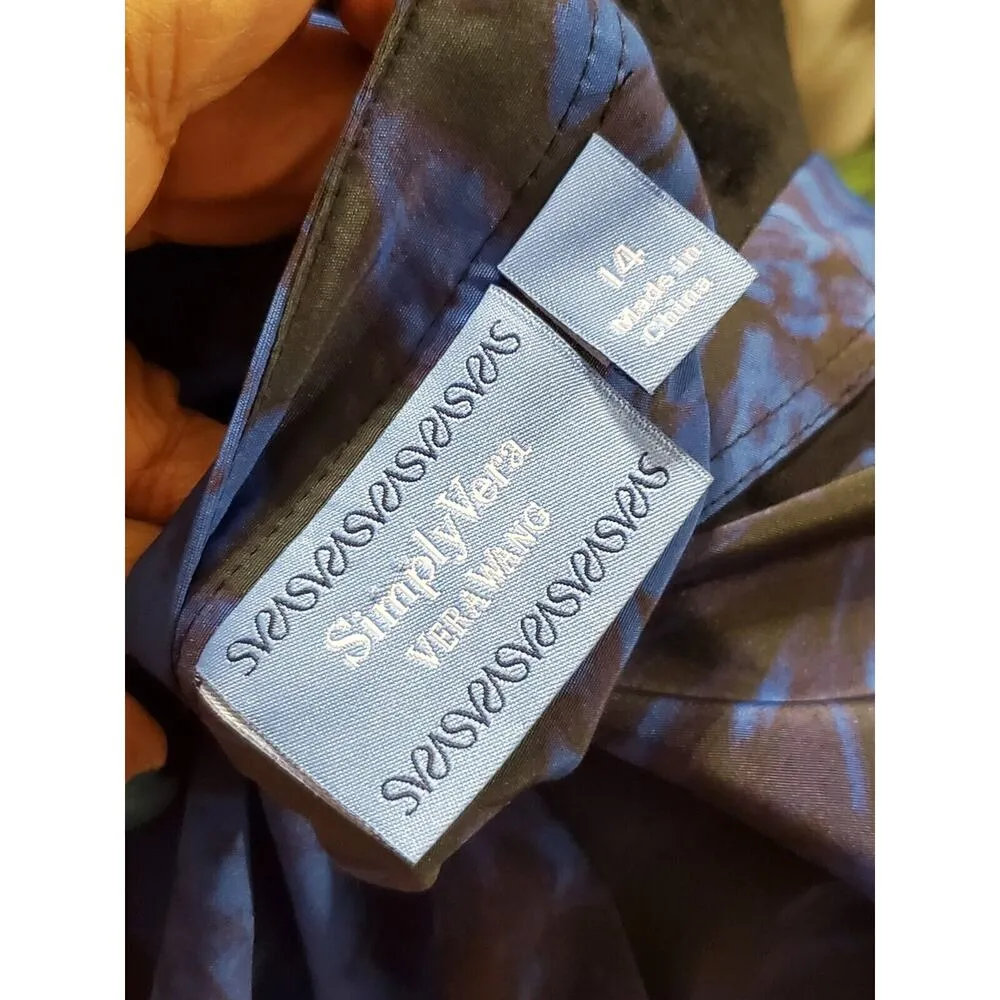 Simply Vera Women's Blue Polyester Round Neck Sleeveless Knee Length Dress 14 - Image 9