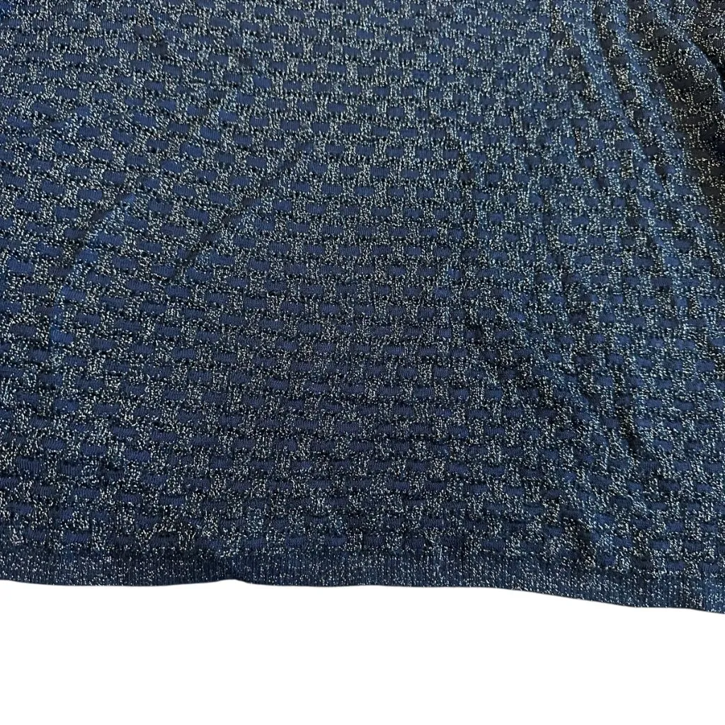 Babaton 1-01 Pullover Sweater Navy Silver Metallic Stretch Size Medium NWOT - Image 5