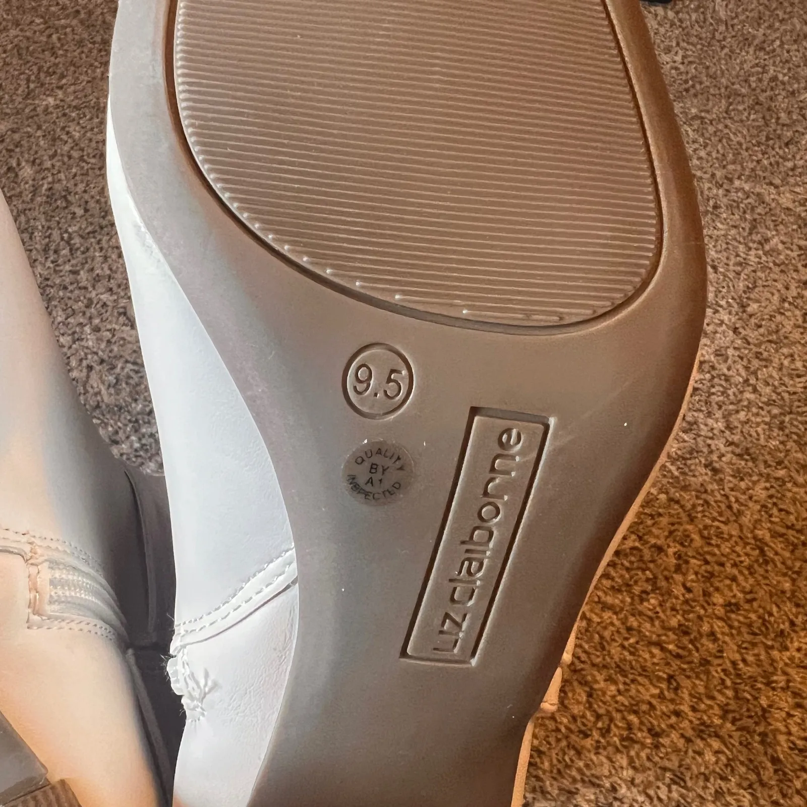 Liz Claiborne Cream Knee High Boots Block Heel Memory Foam Size‎ 9.5 - Image 6