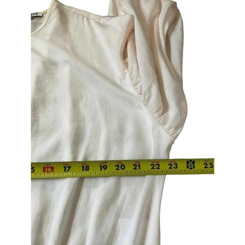 Express Peach Satin Round Neck Balloon Sleeve Women's Top Size XL | 6-13 - Image 6