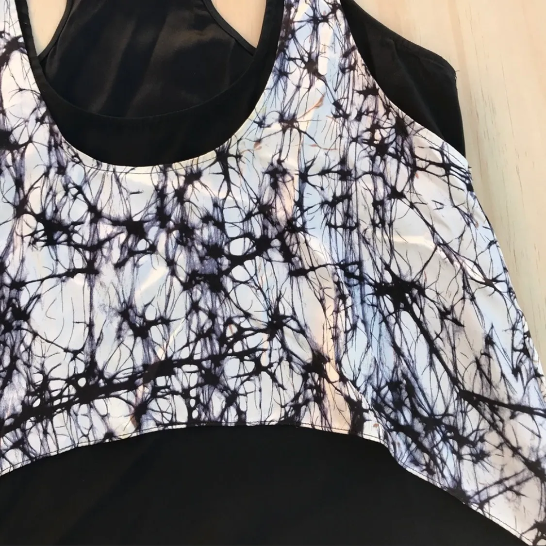 Alexis women’s marble print double layer silk tank top XS - Image 4