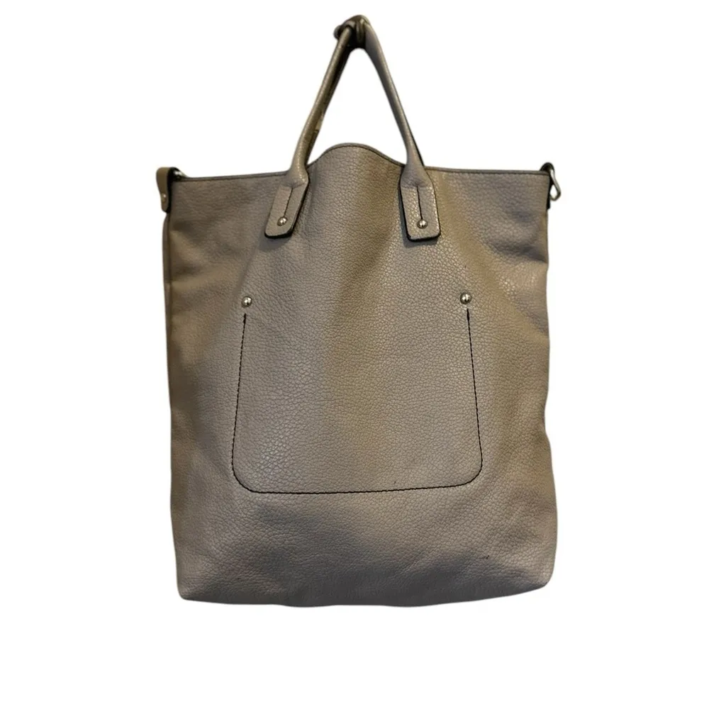 Women's grey Leather Tote Bag Zip Closure Casual Kenneth‎ Cole Handbag - Image 5