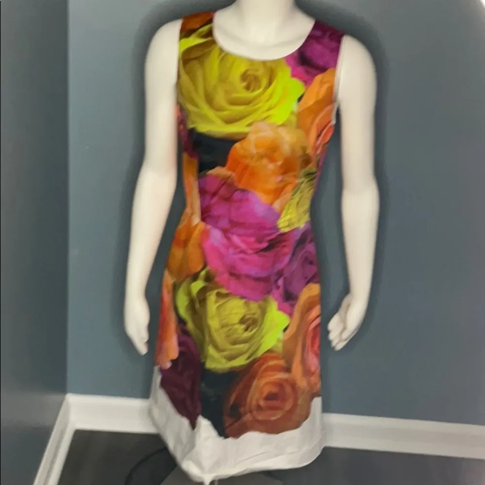 Peter Som Colorful Rose Print Spring Dress size 8 - Image 3