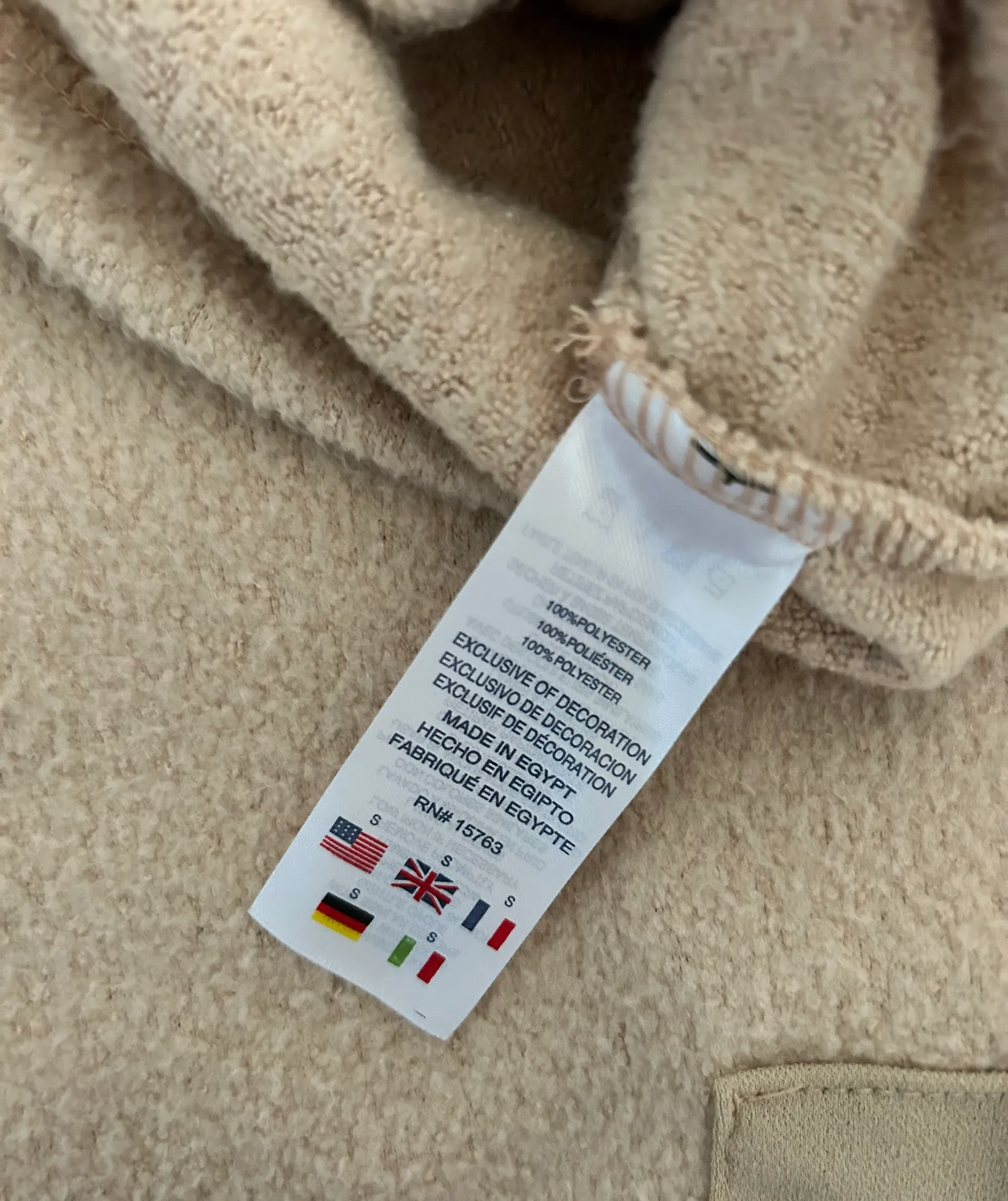 Tan Sherpa Oversized Crew Neck Sweatshirt Size Small - Image 5