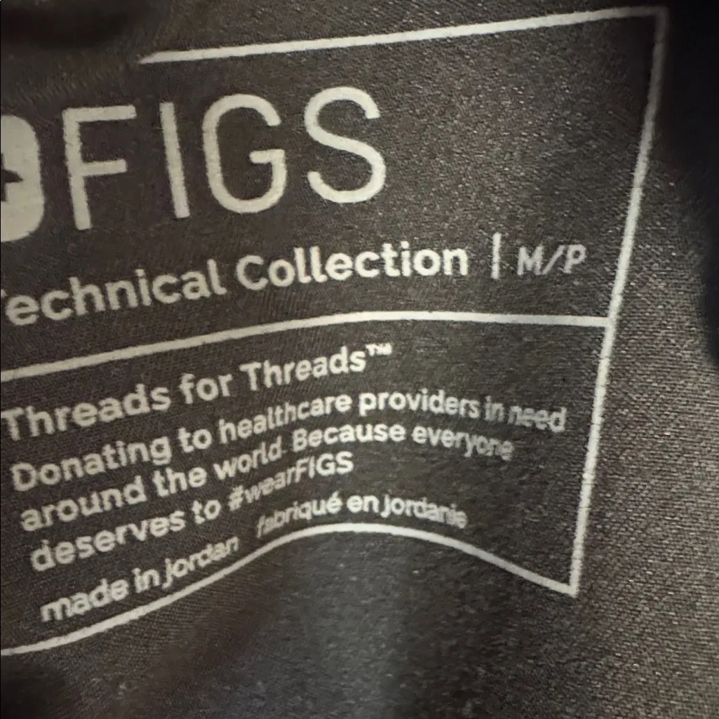 FIGS Zamora Scrub Pants Women’s Medium Petite Black Drawstring Stretch - Image 4