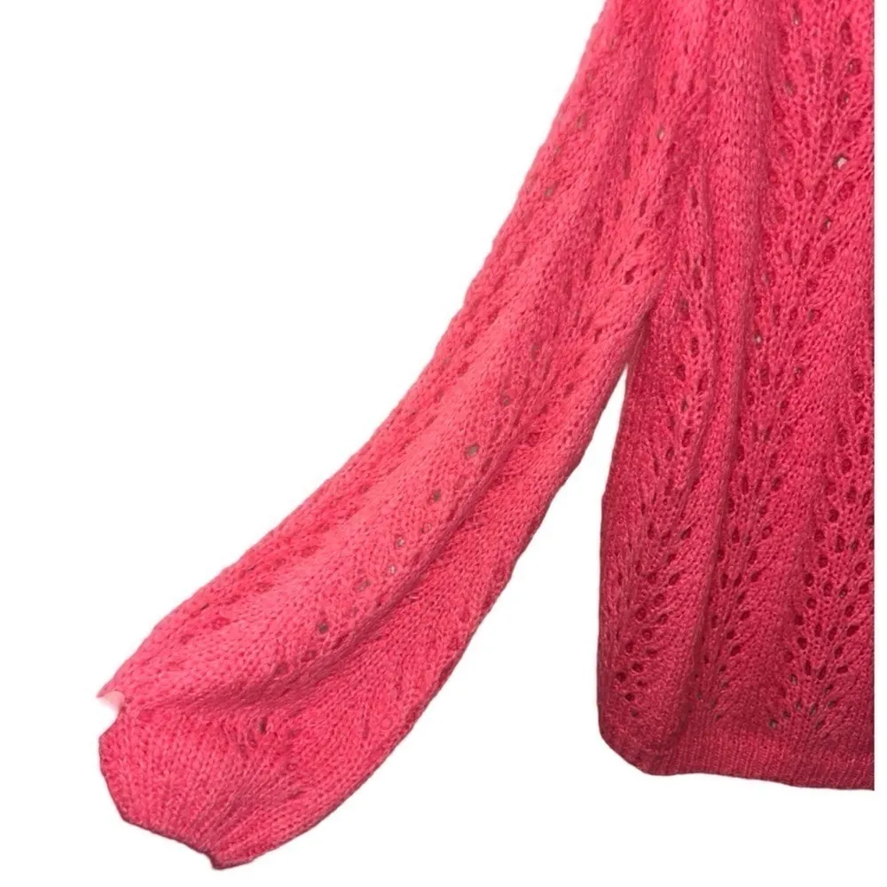 FOR THE REPUBLIC HOT PINK MOHAIR MIX BALOON SLEEVE KNIT SWEATER - Image 3