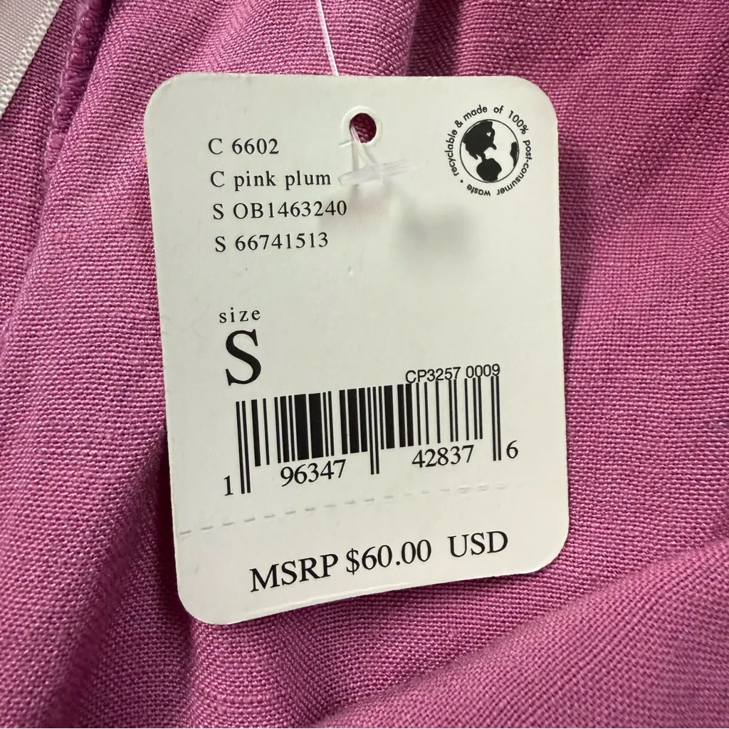 NWT Free People Mirella Cinched Short in Pink Plum Women’s Sz Small Linen Blend - Image 10