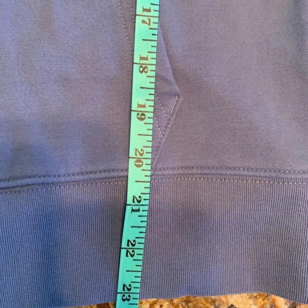 Gap Hoodie Womens Blue Fleece Lined Arch Logo Kangaroo Pocket Full Zip Size S - Image 7