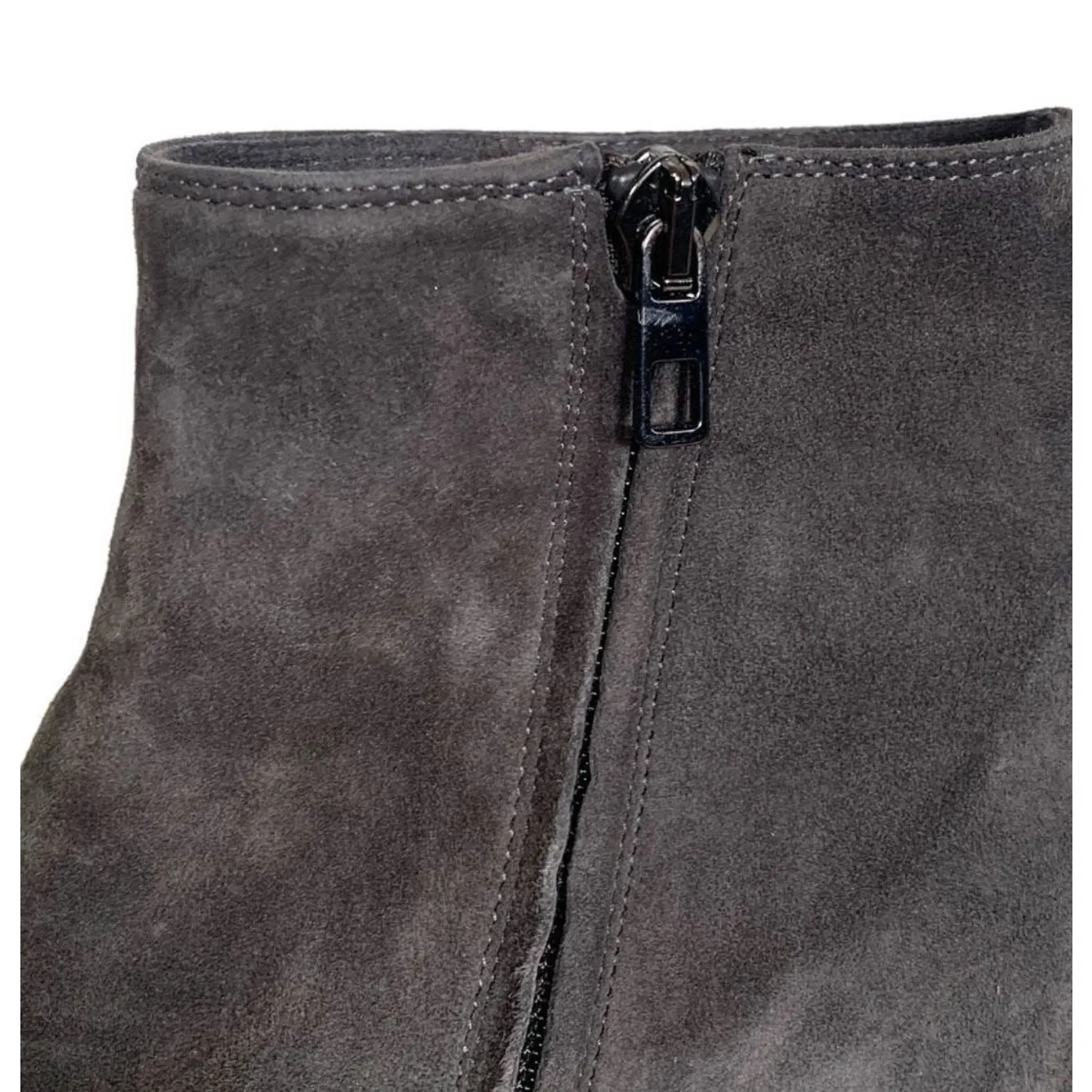 Vince Blakely Bootie Steel Gray Suede Leather Round Toe Block Heel Ankle Boots 8 - Image 9