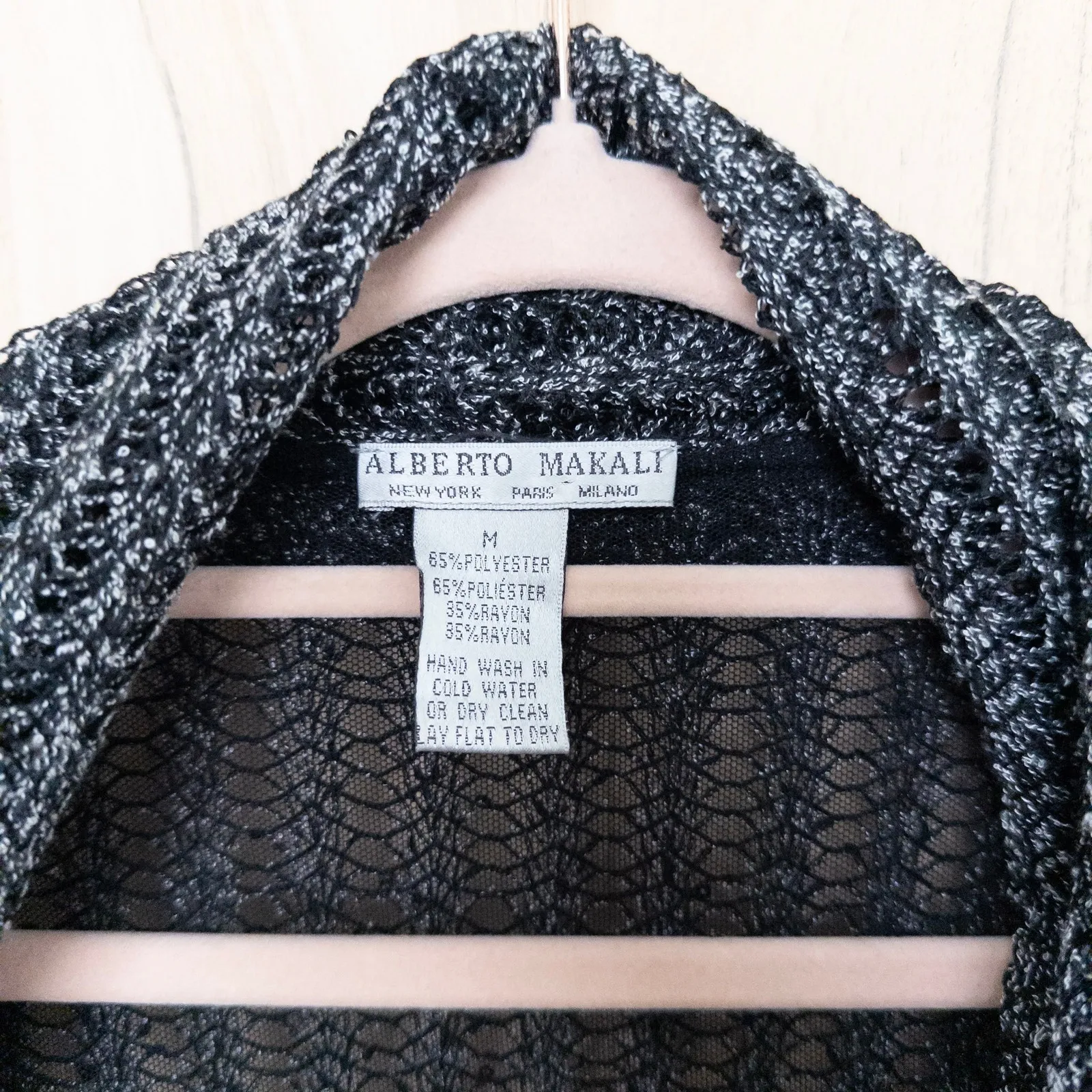 Alberto Makali Womens Cardigan Size M Black Sheer Open Whimsigoth Fairy Grunge - Image 4