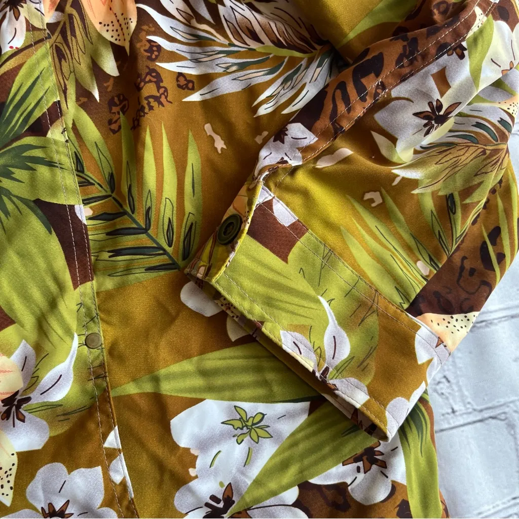 Allison Daley 22W Tropical Shacket Jacket Jungle Print Button Down Shirt Vtg Y2k - Image 9