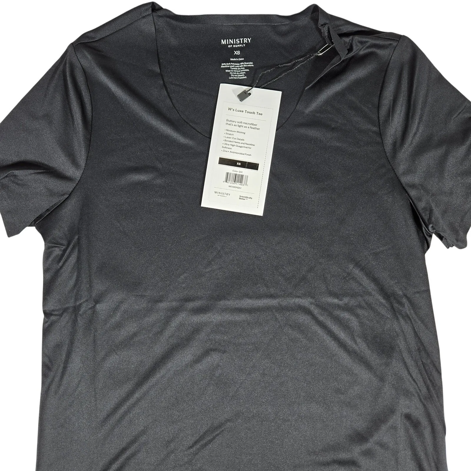 Ministry of Supply Women's Luxe Touch Tee XS‎ NWT Black - Image 3