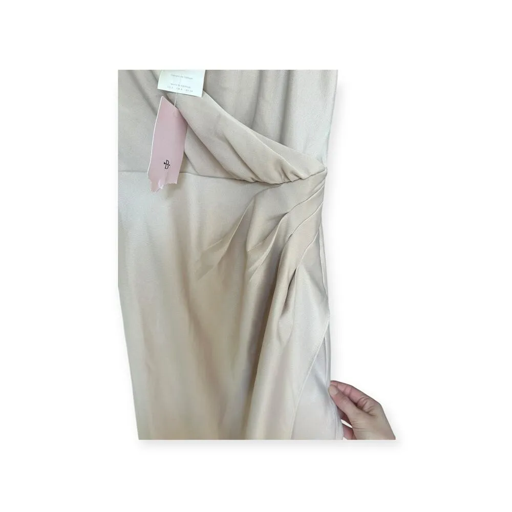 BHLDN Freya Satin Charmeuse Bridesmaid Dress in Champagne Sz 2 NWT Anthropologie - Image 9