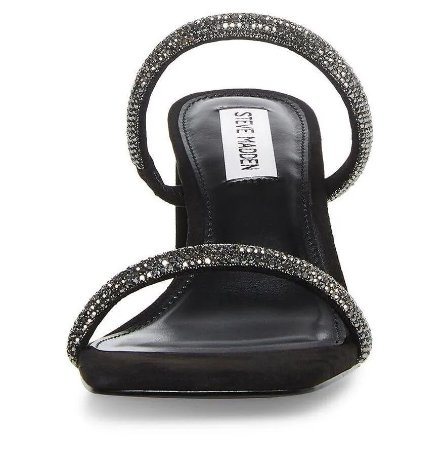 Black Lilah-R Rhinestone Heels Sandals - Image 2