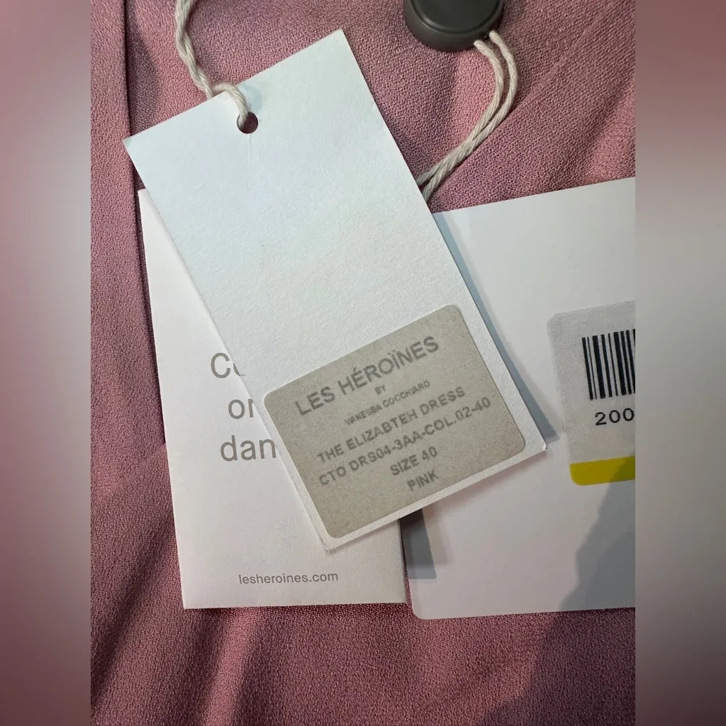 Les Heroines by Vanessa Cocchiaro Elizabeth Pink Satin Wrap Dress $1552.95‎ Size 8 - Image 12