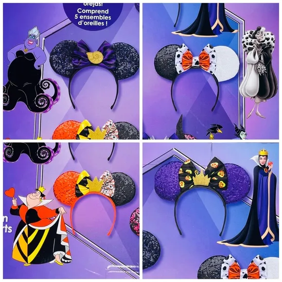 Nwt Disney villains 4 Mickey Mouse ears queen of hearts , maleficent , Ursula - Image 2