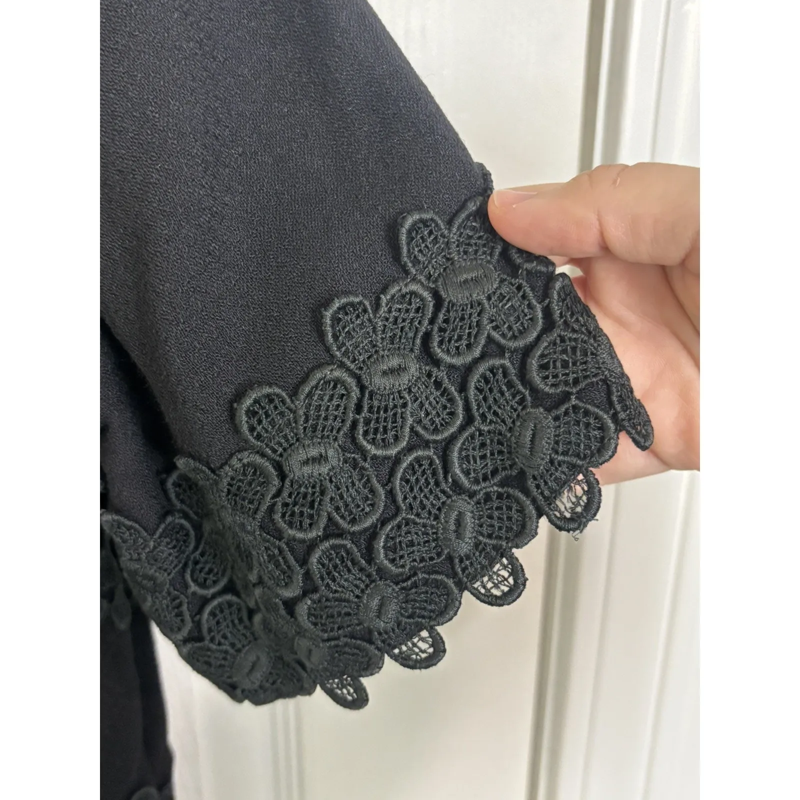 VTG 60s Handmade Black Lace Top Size Small 1960s Fashion Union Made - Image 3