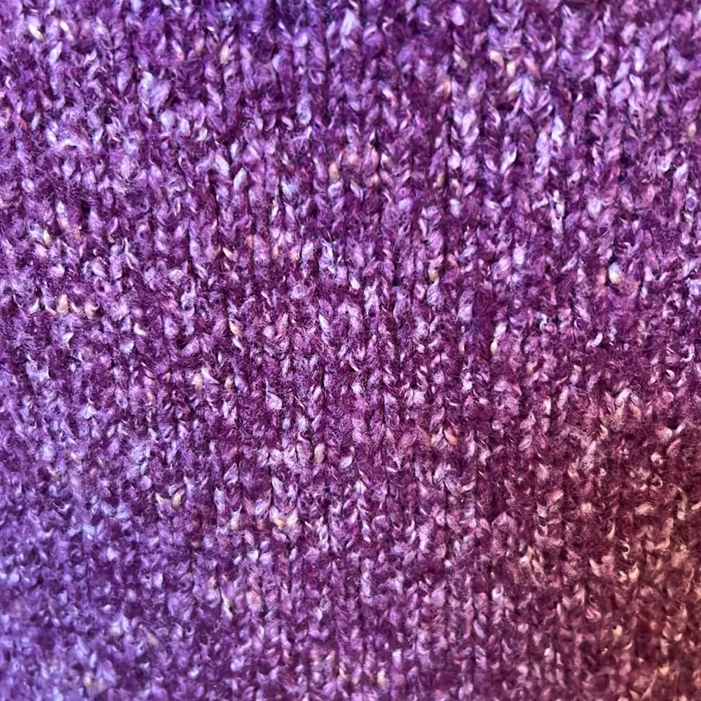 L.L Bean Button Down Chunky Knit Cardigan Purple Sweater Wool Size Medium - Image 6