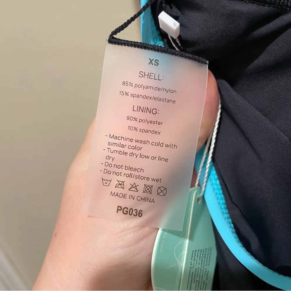 Beautikini Period Swimwear Racerback One Piece Bathing Suit Black Blue Size XS - Image 12