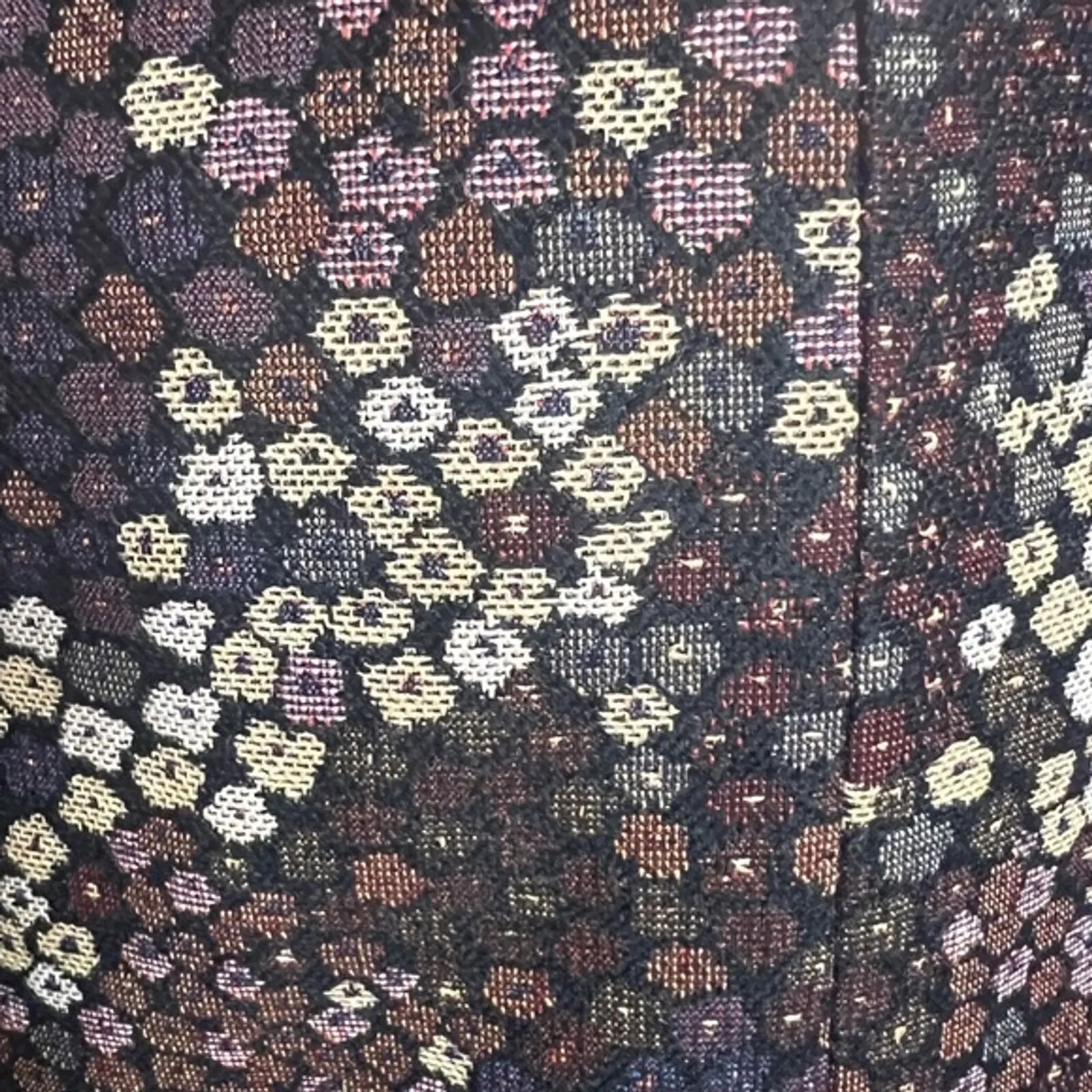 Zara Dress Womens XS Burgundy Brown Micro Floral Tapestry‎ Print Flower Trafaluc - Image 6