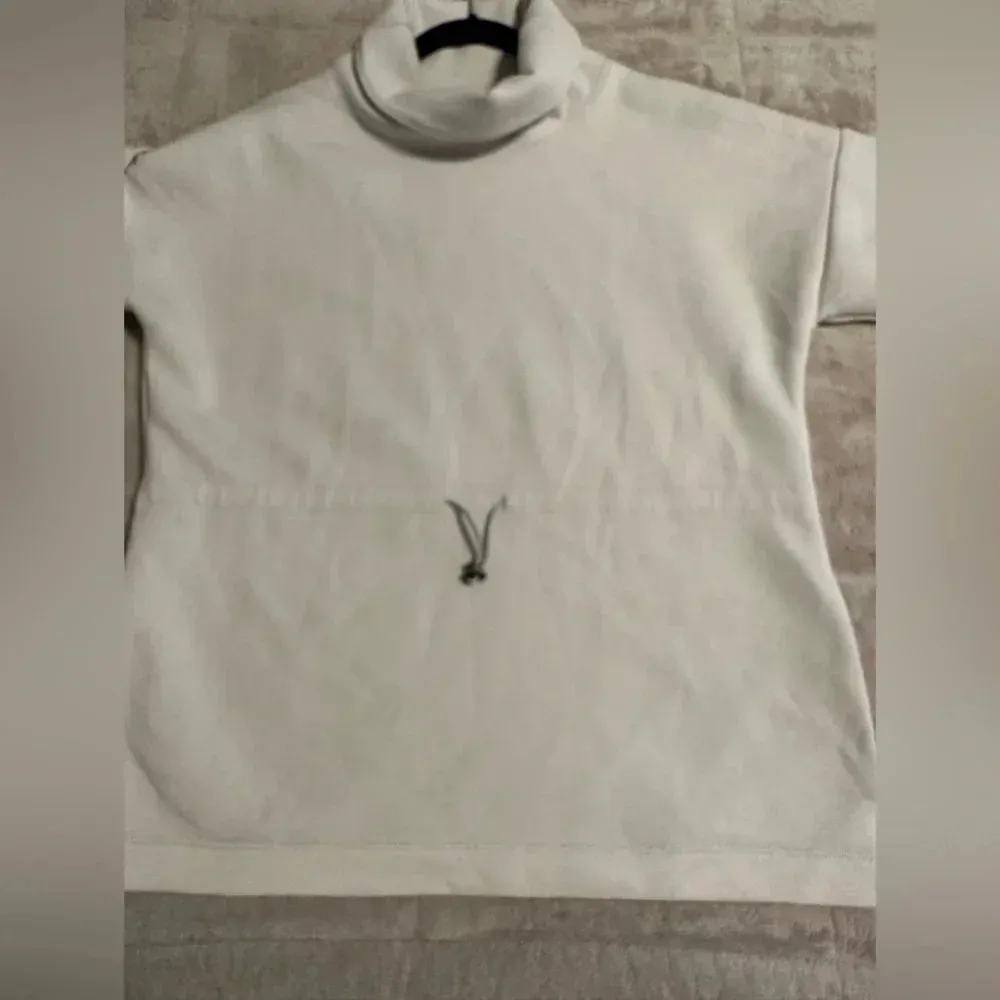 Nike Pullover Size Small Cream Drawstring Adjustable Swoosh Active - Image 6