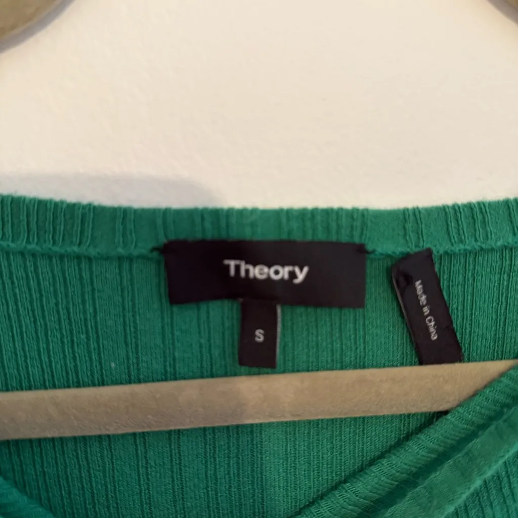 Theory Hanksons Prosecco Emerald Knit Sweater Top - Image 2