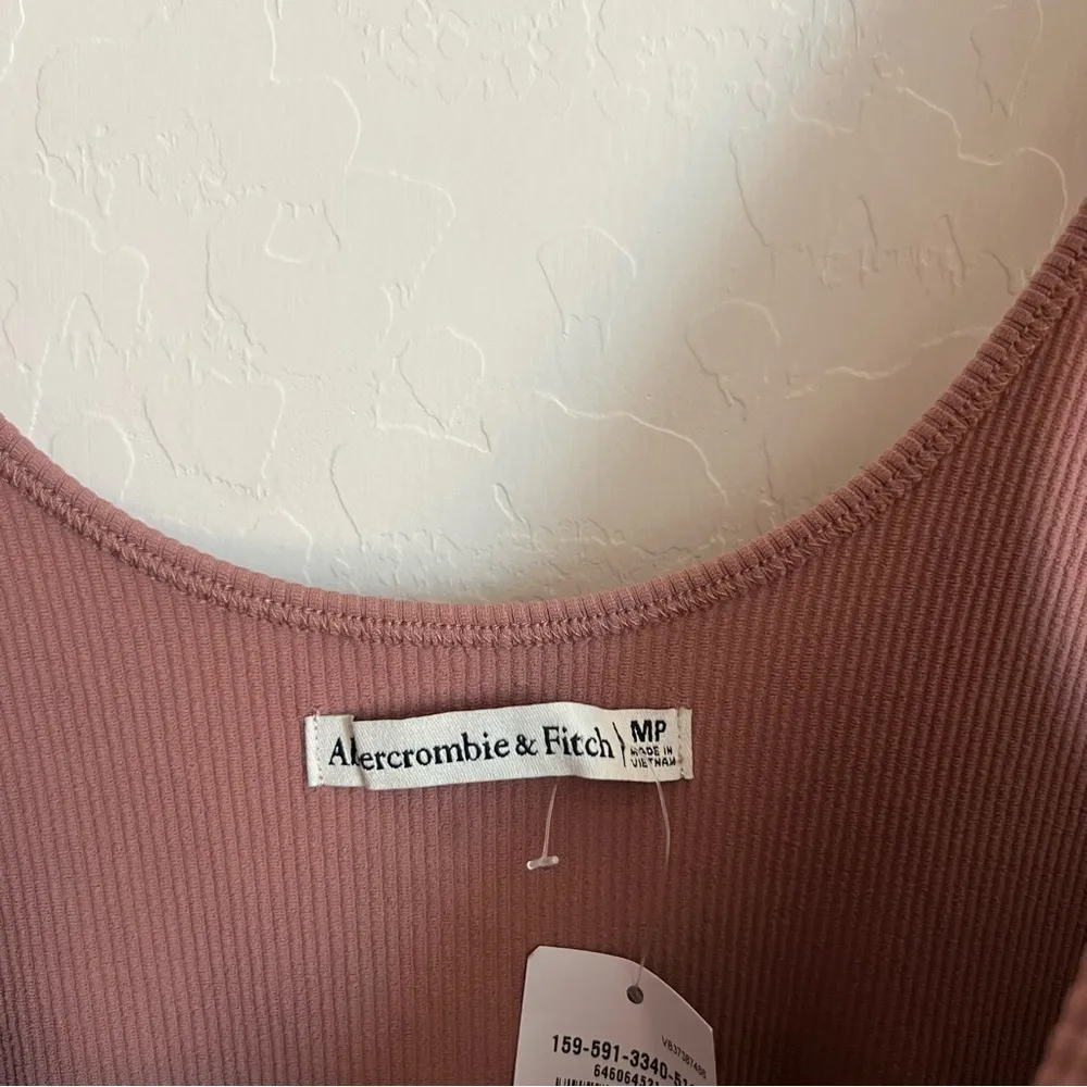 Abercrombie & Fitch Dusty Pink Skinny Rib Body Con Form Fit Tank Dress - Image 4